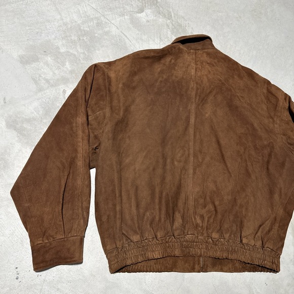 VTG Golden Bear Sportswear Men's SZ L Brown Suede Leather Bomber Jacket USA MADE - Picture 12 of 12